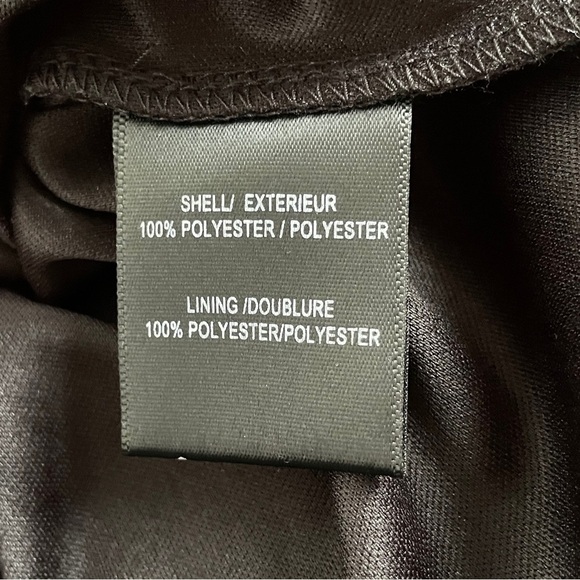 Belle Badgley Mischka Pleated Fit and Flare Dress Black Mesh Stripe Women’s 10 - Picture 4 of 9